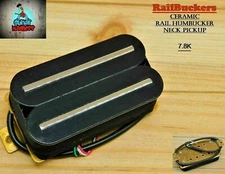 G.M. Railbuckers Humbucker Neck Pickup Black with Chrome Rails