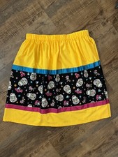 Dia de los Muertos Day of the Dead Sugar Skull Skirt PLUS W 42 to 54" L 30.5