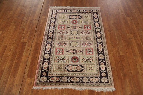 100% Silk Vegetable Dye Traditional Accent Rug 3x4 Hand-knotted Carpet - Picture 2 of 19