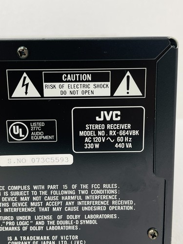 USED - JVC RX-664V 5.1 Channel Audio/Video Control Receiver / Free Shipping - Picture 11 of 13