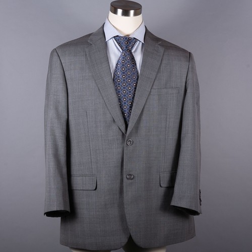 Cianni Cellini Herren Sport Mantel 44R Super 110er feine Wolle grau kariert 2 Knopf - Bild 1 von 9