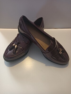 ladies MOD style oxblood loafers UK