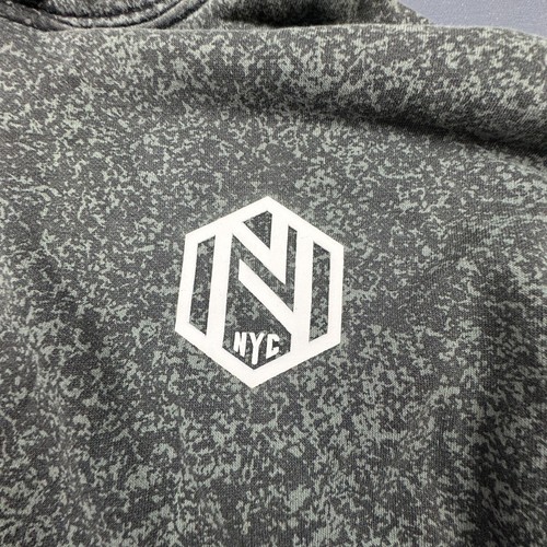 H&M Hoodie Boys 14Y Black Gray Pullover Sweatshirt Gradient Logo Streetwear - Picture 3 of 12