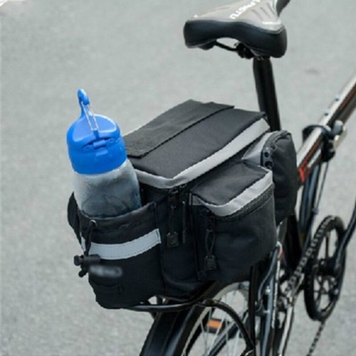 Bicycle Rear Rack Bag Bike Tail Seat Trunk Pack Storage Pouch Handbag Cup Holder - Picture 3 of 12