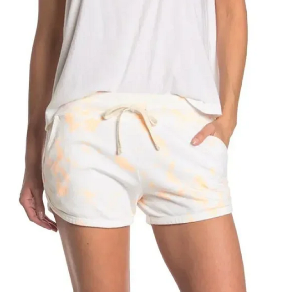 SUNDRY Shorts Womens XSmall Tie Dye Orange Lounge Drawstring