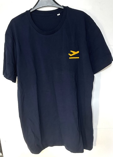 Camiseta de algodón unisex azul oscuro/azul marino XL avión salidas logotipo icono - Imagen 3 de 4