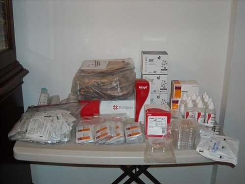 Lot Of Hollister/Other Ostomy Supplies Pouches Powder Barrier Rings Wipes Belts