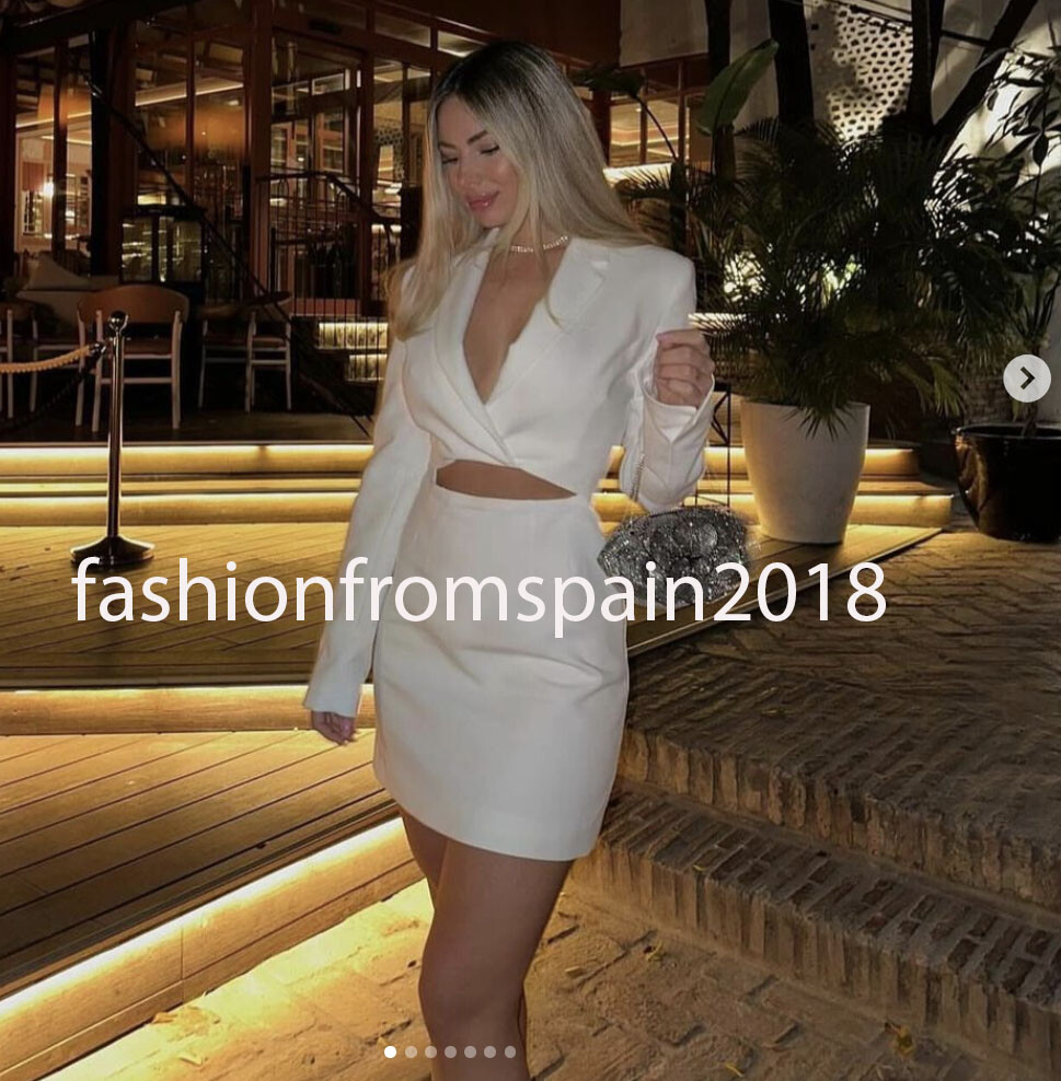 ZARA NEW MINI BLAZER DRESS WITH CUT OUT DETAIL ECRU XS XL 2558 536 summer sale