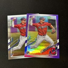 Andres Gimenez 2021 Topps Chrome Update Rookie RC Purple Refractor + Base USC33
