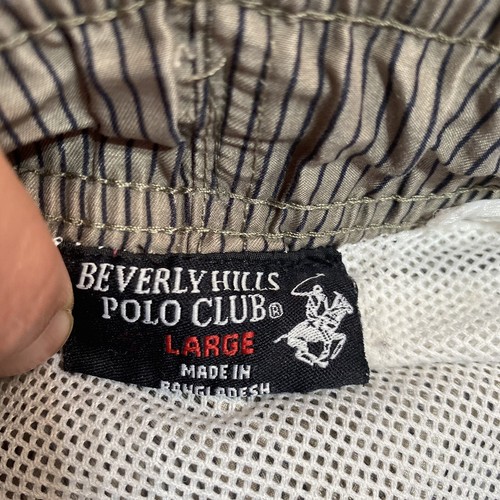 Beverly Hills Polo Club Swim Shorts Size Large Gray Pin Striped Fitted - Picture 3 of 12