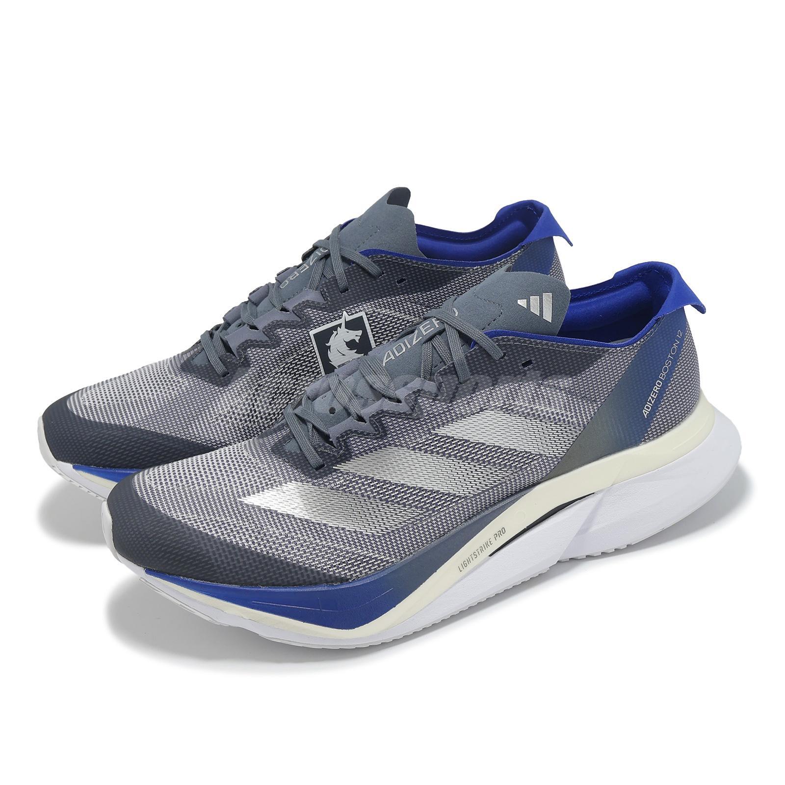 adidas Adizero Boston 12 M Onix Матово-серебристый, светло-синий, мужские кроссовки для шоссейного бега JP7913