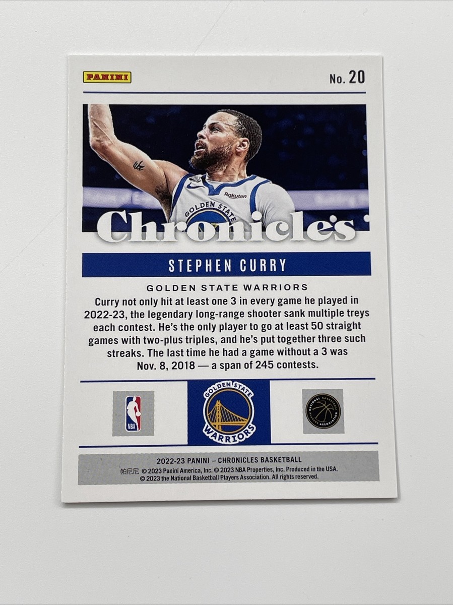 2022-23 Panini Chronicles #20 Stephen Curry Basketball NM