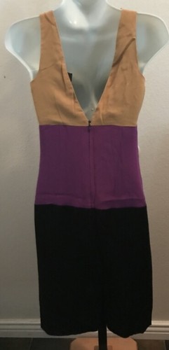 Eric Sterman sz 4 sheath dress black purple gold Vintage 90's - Picture 3 of 4