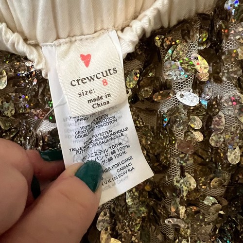 NEW with tags Crewcuts Girls Sequin Tulle Pull On Skirt Size 18 Gold Party - Picture 6 of 8