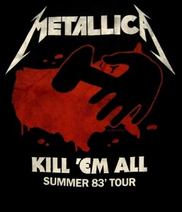 METALLICA-cd-lgo-KILL-EM-ALL-SUMMER-TOUR-1983-Official-SHIRT-MED-new