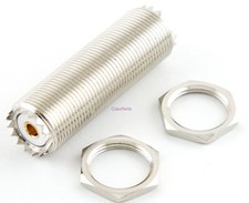 UHF Female to UHF Female Coax Connector 2" Teflon/Gold Bulkhead - USA Ham Radio