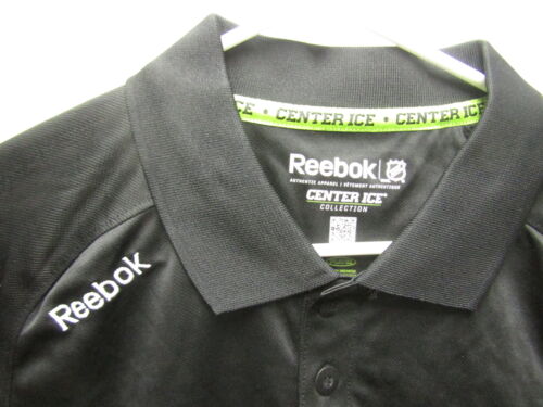 Mens Black Reebok PlayDry Center Ice NHL Polo Authentic Apparel Size Small - Picture 3 of 4