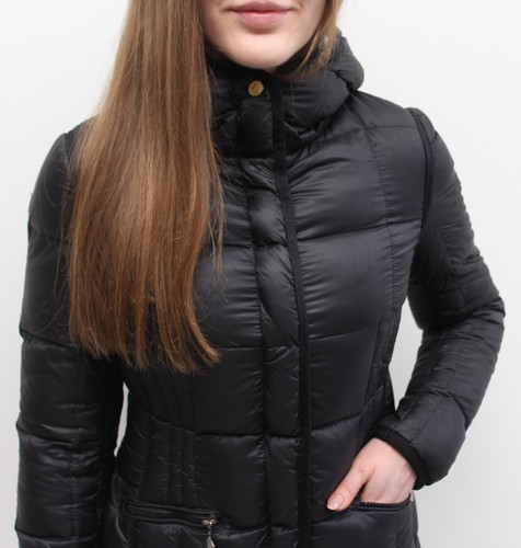 Giubbotto piumino trapuntato donna MONCLER Buis con cappuccio nero RARO taglia 0 ~XS/S - Foto 7 di 21