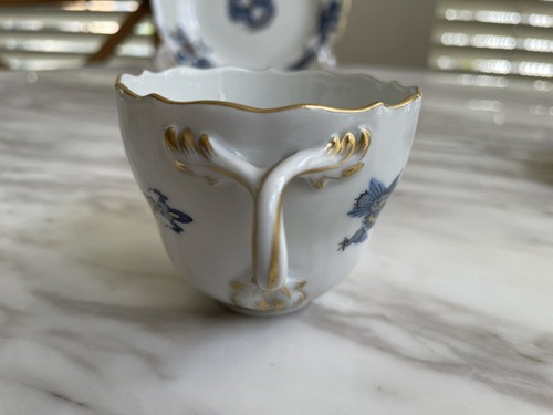Meissen Cobalt/Blue Court Dragon Trio set Demitasse Cup & Saucer & Plate 1st Qt - 第 4/7 張圖片
