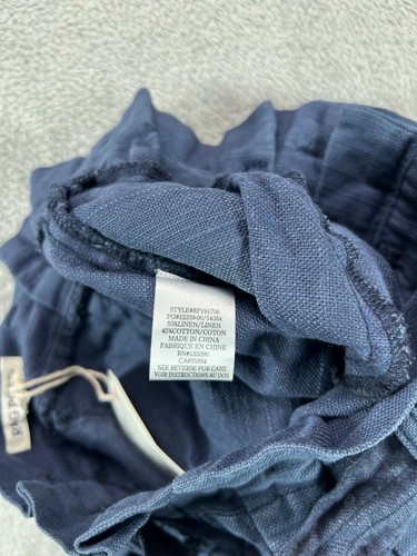 NWT Rag Poets Pants Wide Leg Linen Womens 24 Cropped Indigo Mood Blue Hi Waisted - Picture 10 of 11