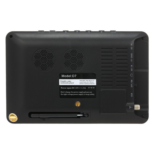 7" TFT Mini Portable ATSC Digital  DVD TV Video Player 800x600 USB/TF O7O8 - Picture 7 of 8