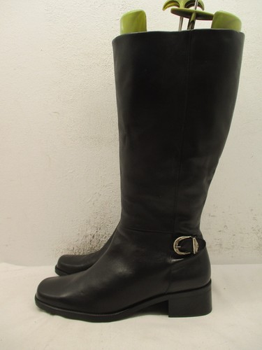 Naturalizer Black Leather Square Toe Riding Boots Womens Size 8.5 M Style S107 - Picture 5 of 11
