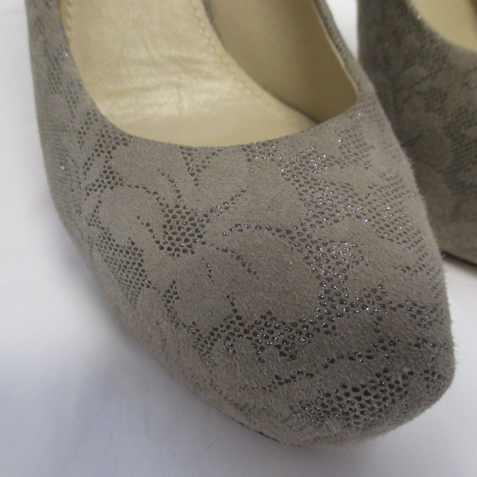 BRIAN METALLIC ATWOOD HIDDEN PLATFORM FLORAL TAUPE FABRIC SILVER METALLIC BRIAN PUMPS SZ 8.5 546734 BRIAN METALLIC ATWOOD HIDDEN PLATFORM FLORAL TAUPE FABRIC SILVER METALLIC BRIAN PUMPS SZ 8.5 546734