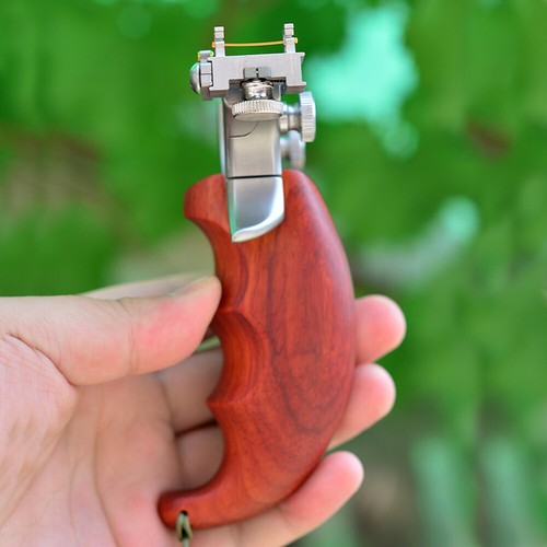 New Catapult Outdoor Hunting Power Slingshot Wood Handles Stainless Steel - Picture 2 of 6