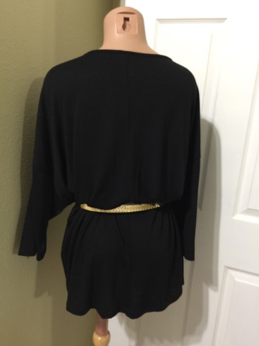 Women's Plus black tunic graphic slinky top short sleeve size 2X New - Picture 7 of 7