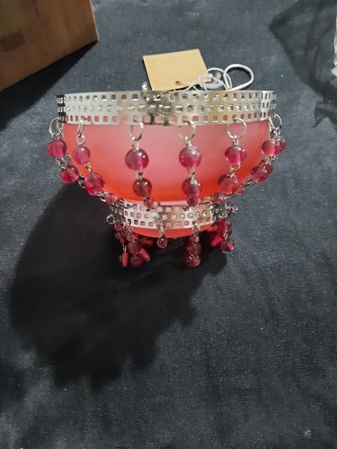 Beaded Hanging T/Lt Holder W Candle ## - Picture 8 of 15
