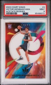 2023 PANINI COURT KINGS ACETATE ROOKIES 4 VICTOR WEMBANYAMA PSA 9 RC SPURS