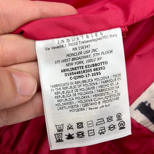 Moncler Ashlinette Giubbotto Windbreaker Jacket Girls 8 Pink Spring Lightweight - Picture 13 of 22