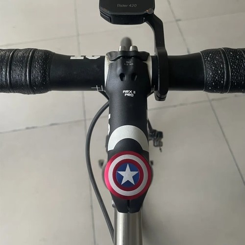 BIKE HEADSET STEM TOP CAP COVER CAPTAIN AMERICA STAR 1-1/8 31.8MM MTB ROAD ALLEN - Picture 5 of 5