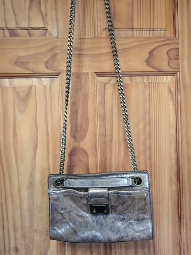 Frye Metallic Leather Ella Double Handle Crossbody Gold - Picture 7 of 12