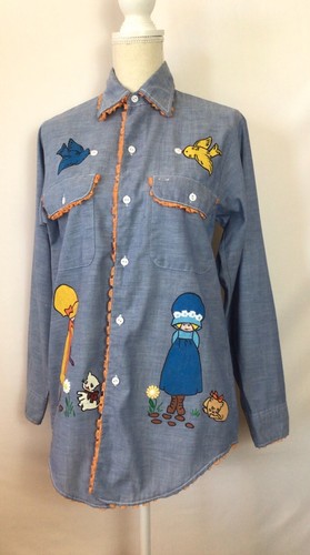 Vintage Big Mac JC Penney Button Up Shirt Blouse Top Hippie - Picture 4 of 9