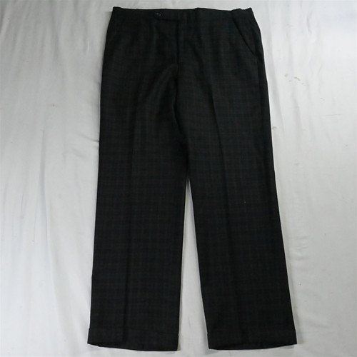 Hart Schaffner Marx 36 x 32 Green Tartan Plaid Flannel Wool Mens Dress Pants