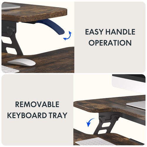 FLEXISPOT 42'' Rustic Home Office Desk Riser Adjustable Desk Converter - Picture 7 of 8