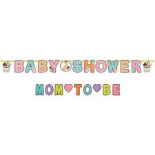 Modern Mommy Giraffe Animal Print Baby Shower Party Decoration Jumbo Banner