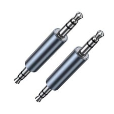 2 Pack 3.5mm 1/8 Inch Male to Male Audio Adapter Stereo Male Coupler Connector