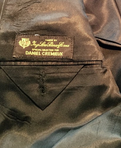 Daniel Chemieux Black Dressy 3B Stripe Suit Jacket Lux Loro Piana 100% Wool 42S - Picture 9 of 12