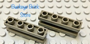 LEGO Lot of 2 Light Gray 1x4 Door Rail Groove Brick Pieces
