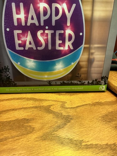NEW Happy Easter Egg Shimmer Lighted Window Decoration - Picture 5 of 7