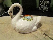 Unmarked Crested China Gilded Swan - Clacton ...