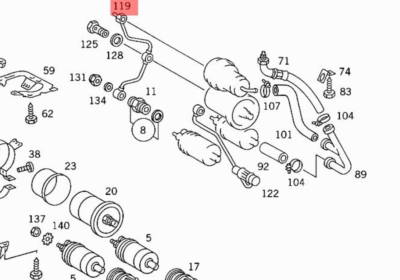 Mercedes W126 Fuel Line Tank To Damper Cage COHLINE OEM +1 YEAR WARRANTY