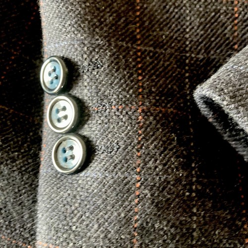 BROOK TAVERNER pura nueva lana azul marino chaqueta a cuadros 42 corta - Imagen 11 de 22