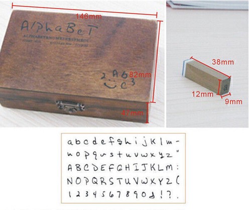 70pcs Holz Stempelset Buchstaben Alphabet Buchstabenstempel und Zahlenstempel! - Bild 5 von 6