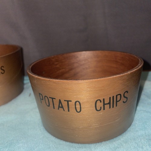 wood potato chip,pretzel,and Nuts Popcorn bowl set of 4 - Picture 4 of 8