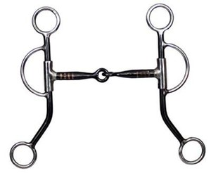 Showman Stainless Steel Training Snaffle Bit 8 Cheeks 5 Sweet Iron Mouth