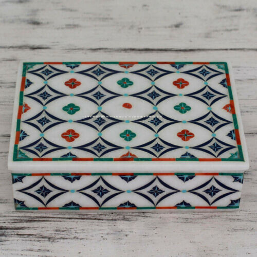 9""X12"" Marmor Trinket Jewelery Box antik Malachit Stone Inlay Hartstein h1 - Bild 4 von 5
