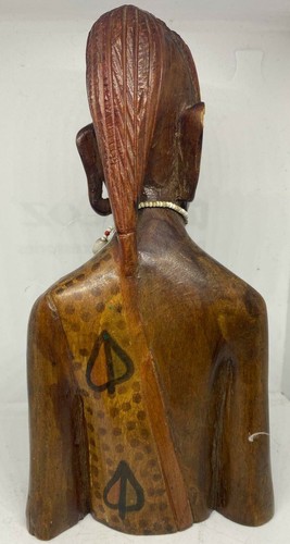 Tribal African Vintage Figurine Ebony Wooden Head Bust Sculpture statue Rare 8" - Picture 6 of 10